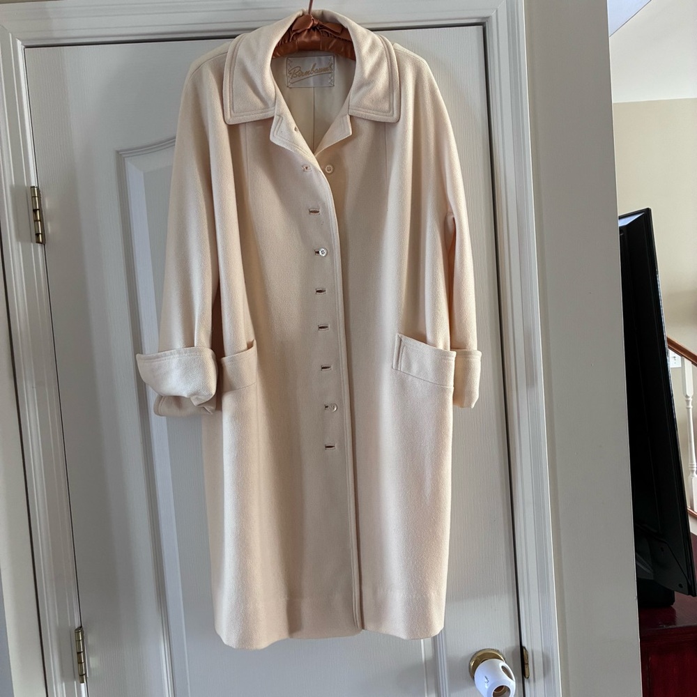 Vintage Cream Button-Up Coat